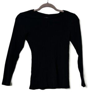 Long Sleeve Black Women's Cotton Tee Shirt